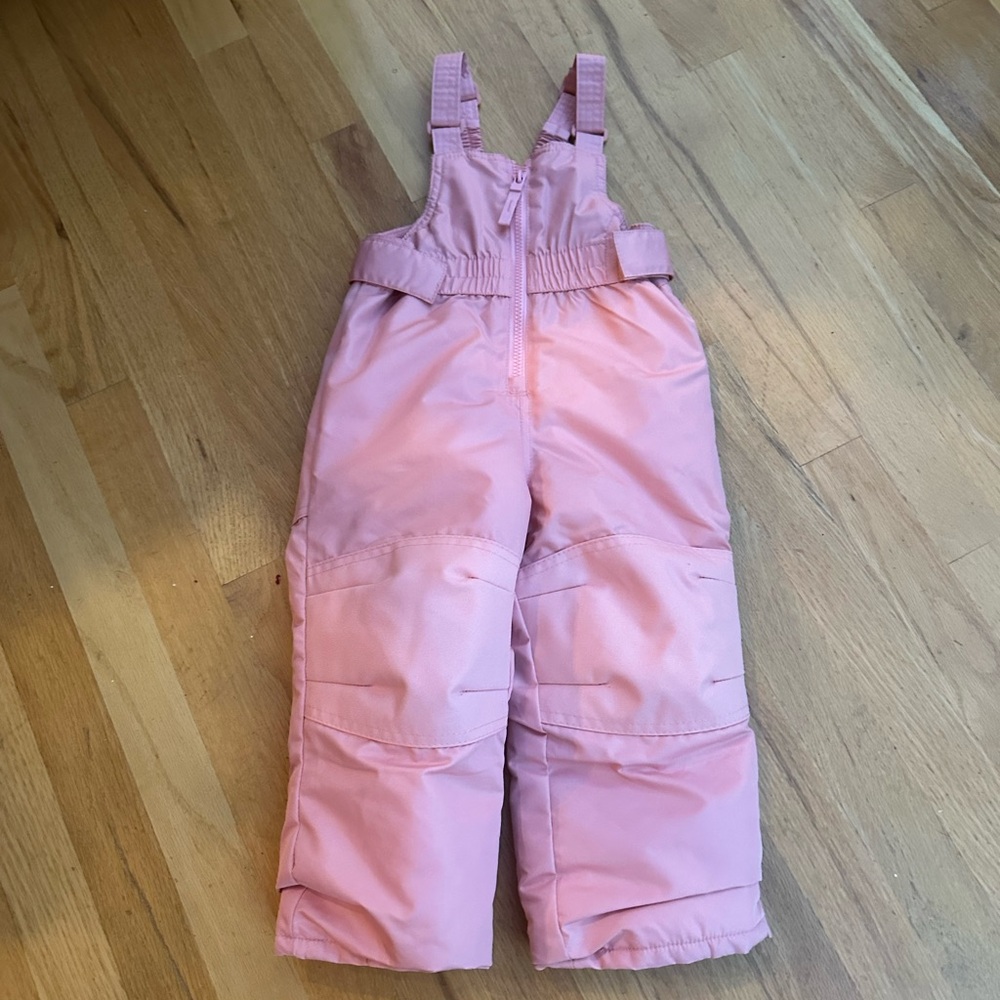 Kids Toddler 2T Pink Snow Bibs